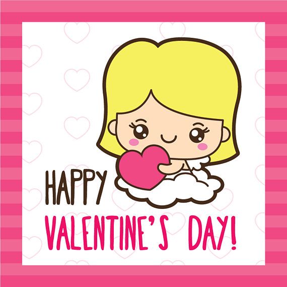 Cupid clipart kawaii. Valentine clip art 