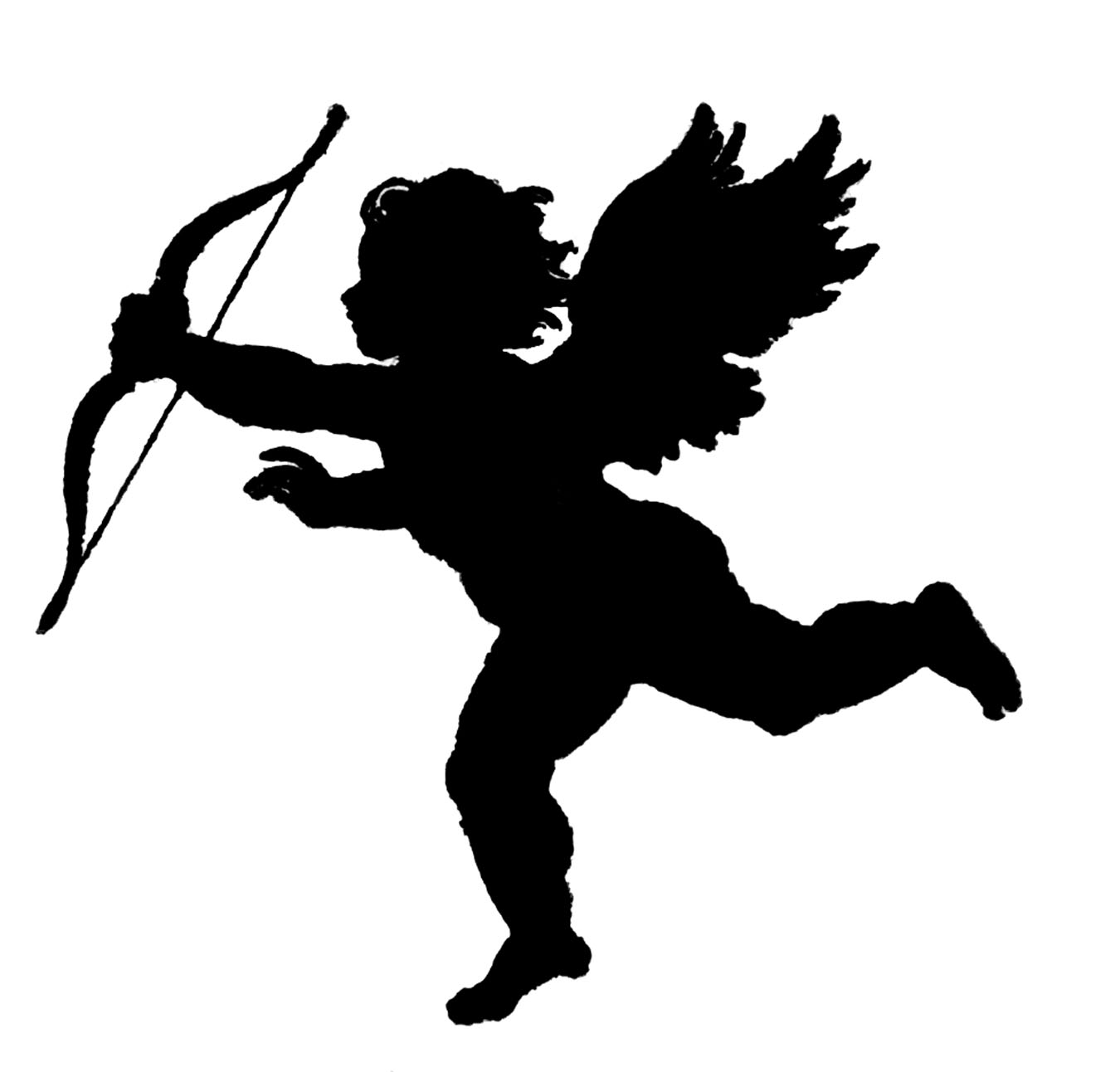 Cupid clipart silhouette. Free valentine pictures download