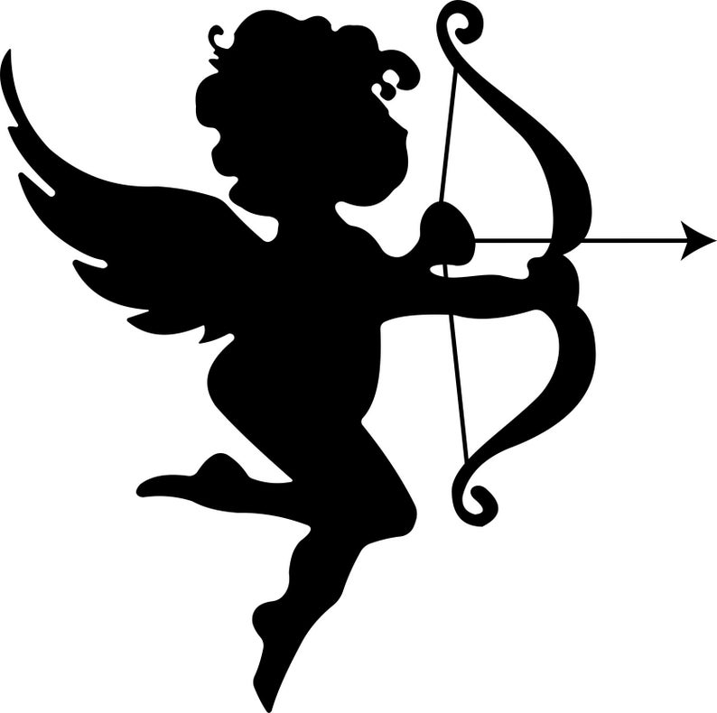 Cupid clipart silhouette. Valentine s day in