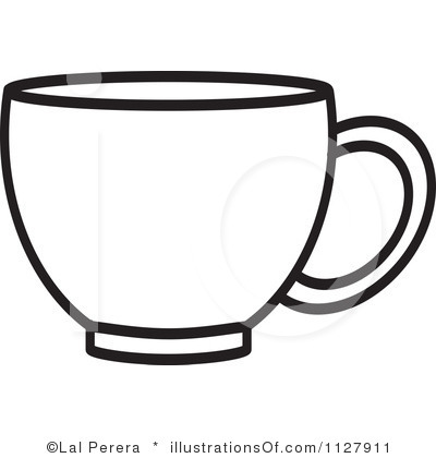 clipart cup black and white