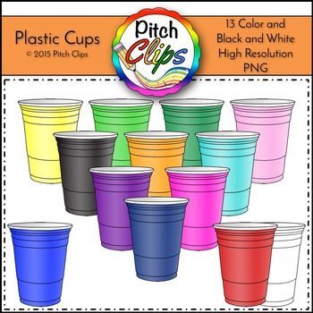 cups clipart plastic color