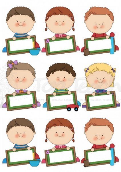 Curriculum clipart classroom resource. Blackboard name tags top
