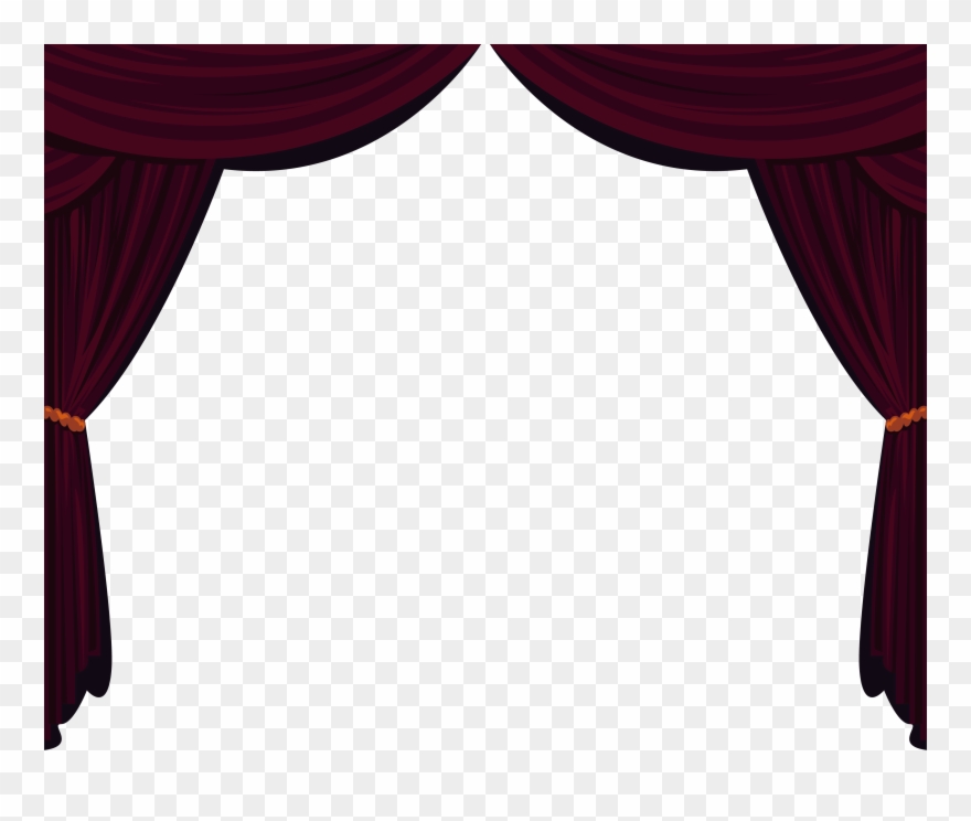 curtains clipart behind curtain
