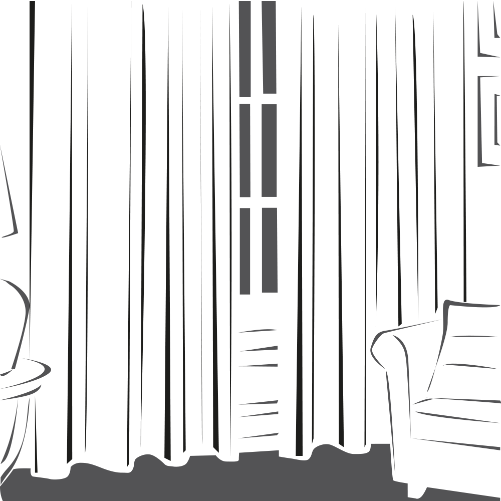 Curtain clipart black and white, Curtain black and white Transparent ...