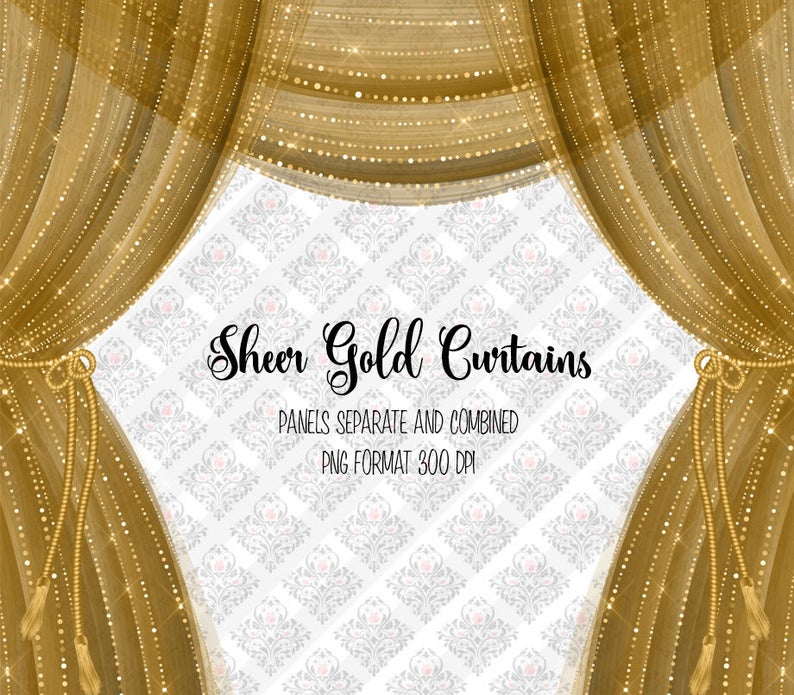 curtain clipart gold stage