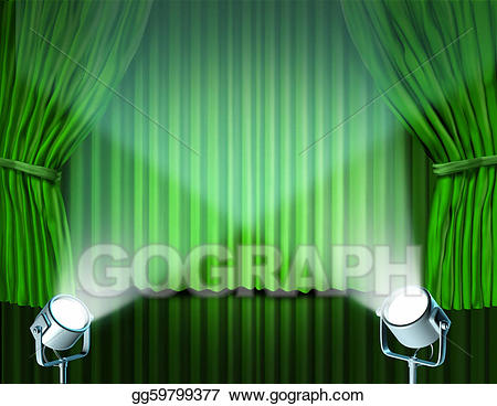 curtain clipart green curtain