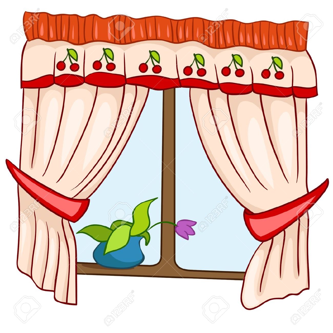 Window with free download. Curtains clipart animated