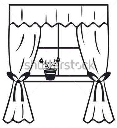 curtain clipart outline