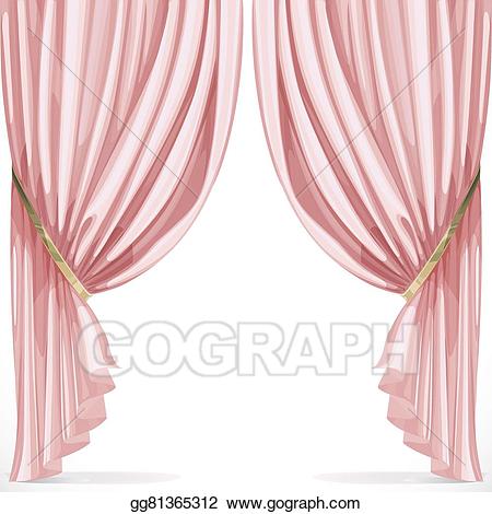 curtain clipart pink curtain