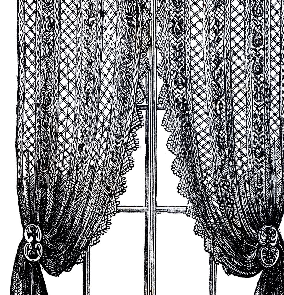 curtain clipart white lace