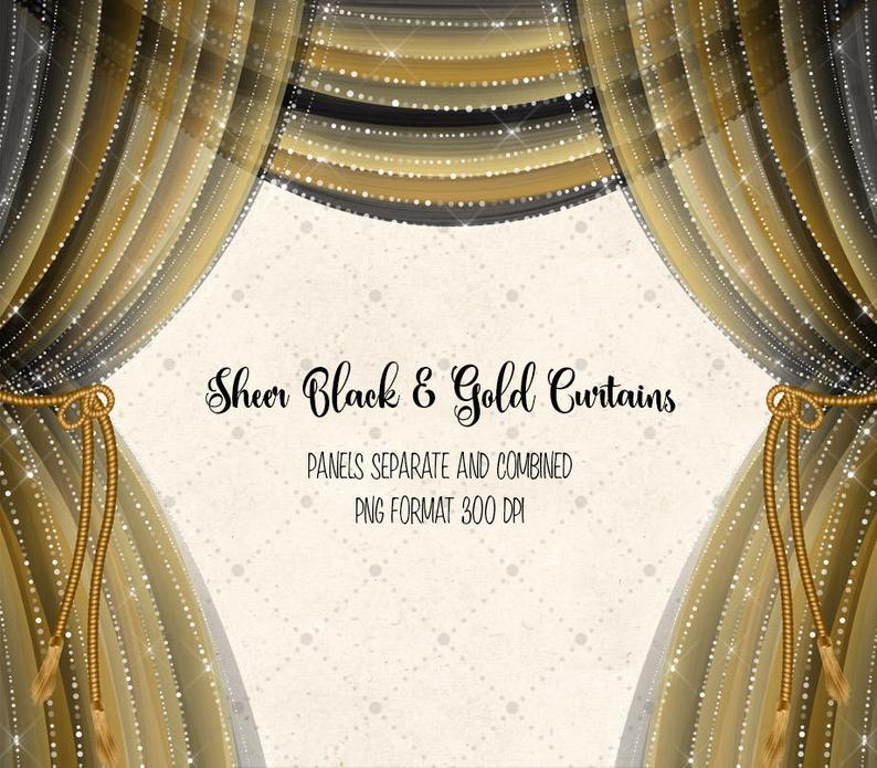 curtains clipart gold stage
