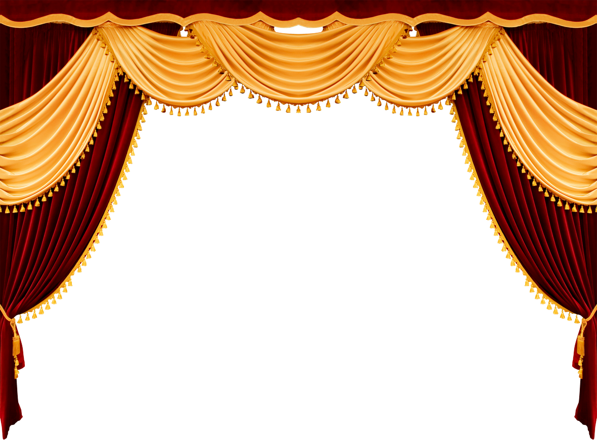 curtains clipart golden stage