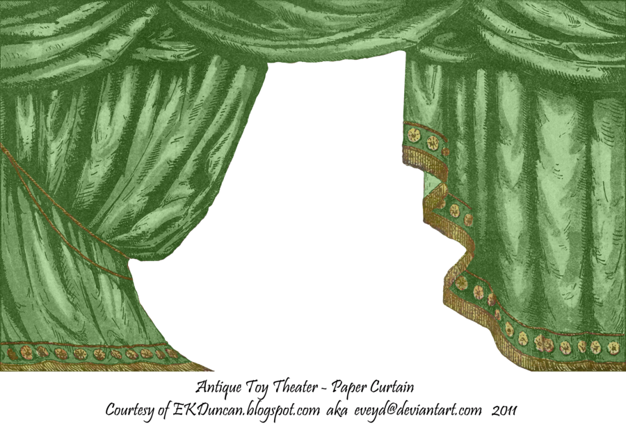 curtains clipart green curtain