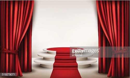 Curtains clipart red carpet. Background with and leading