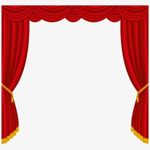 Transparent red png . Curtains clipart stage decoration