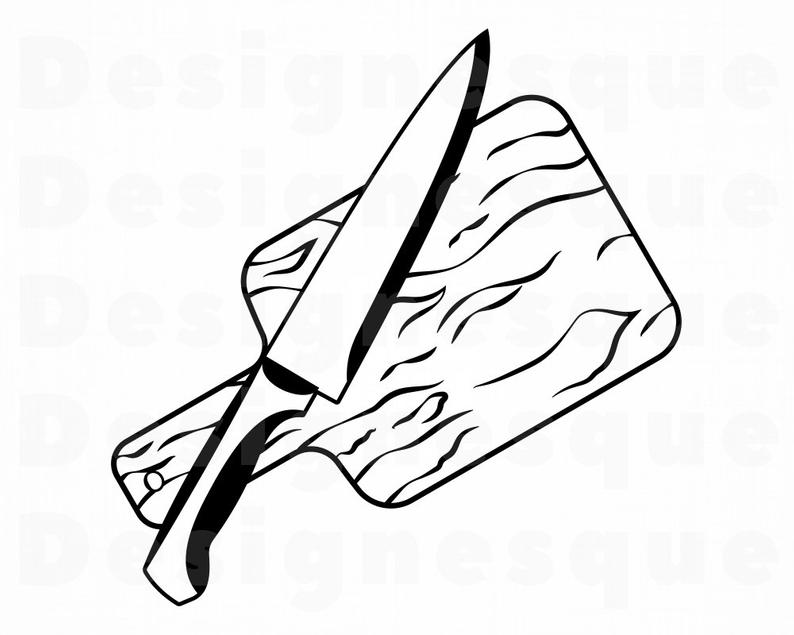 Cut clipart cookery. Cutting board knife svg