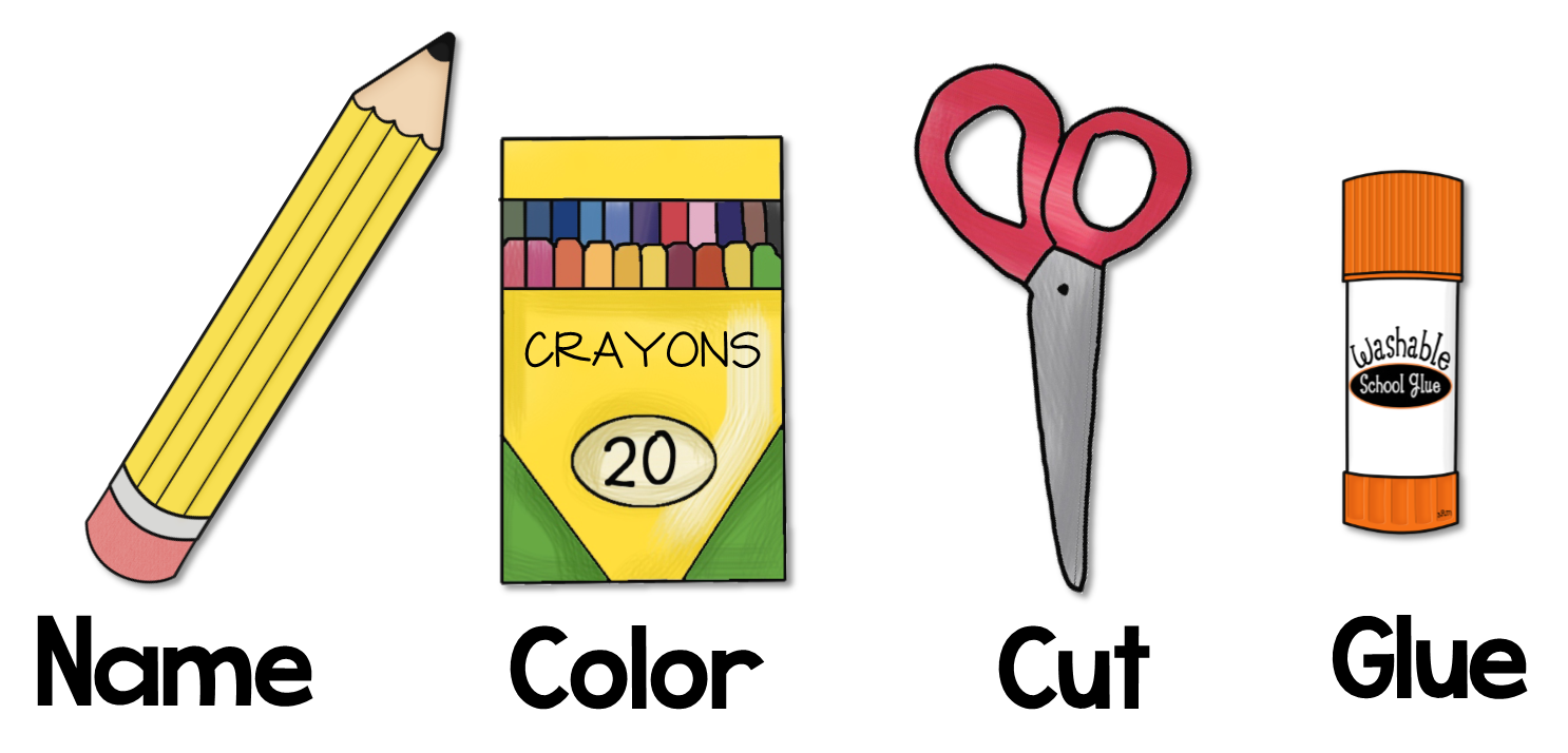 Visual direction cues for. Cut clipart glue