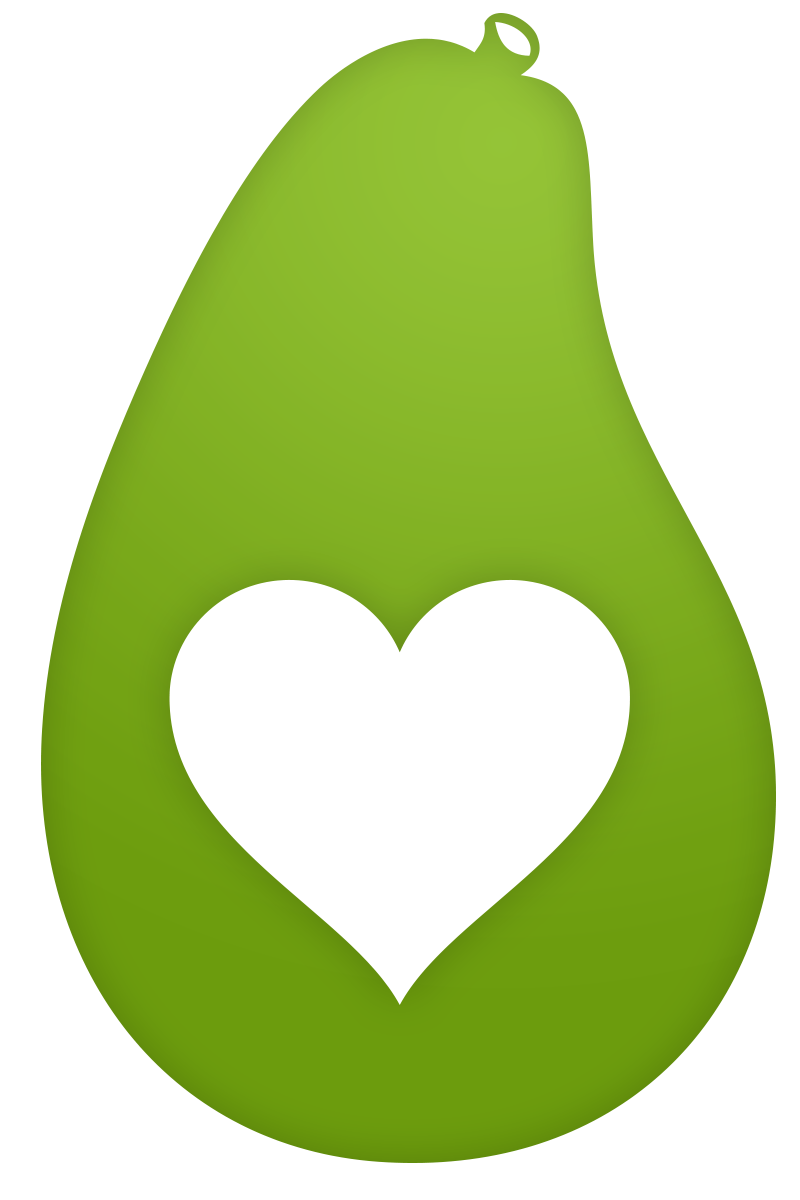 Logo green x vd. Cute clipart avocado