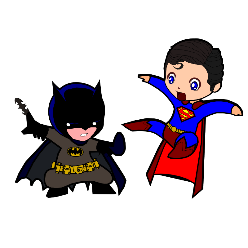 hero clipart batman and superman