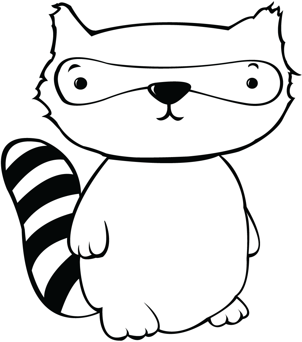 racoon clipart simple
