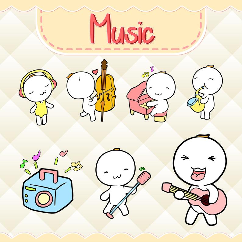 musical clipart cute