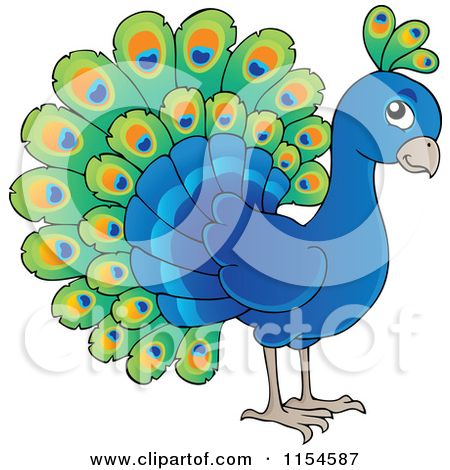 Cartoon of a cute. Peacock clipart sad