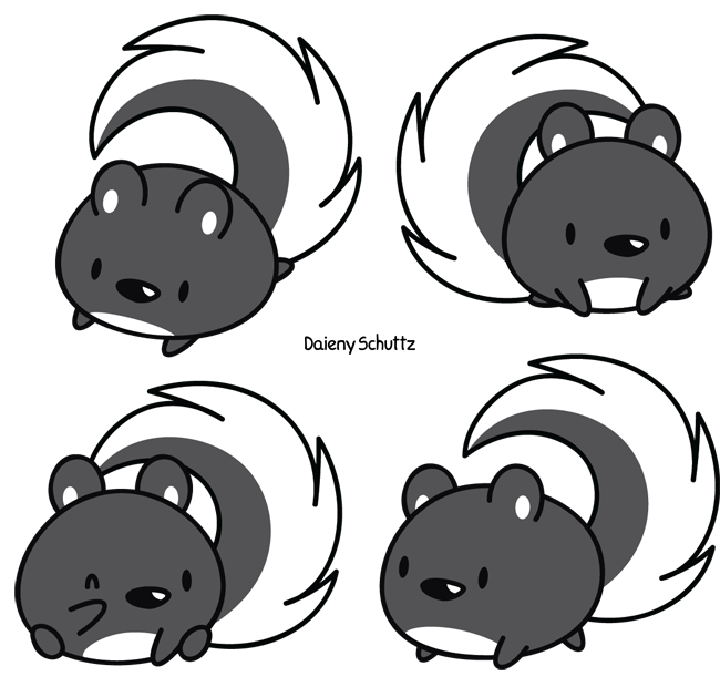 Cute clipart skunk. Chibi by daieny on