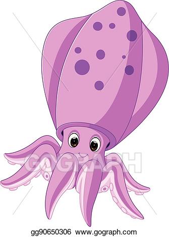 squid clipart cute