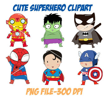 superheroes clipart cute