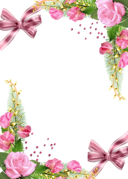 Cute frame png. Photo with pink roses