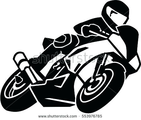 Cycle clipart motorcycle. Black and white free