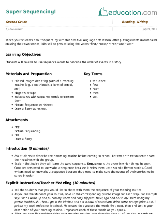 Sequence of events lesson. Cycle clipart sequencing event
