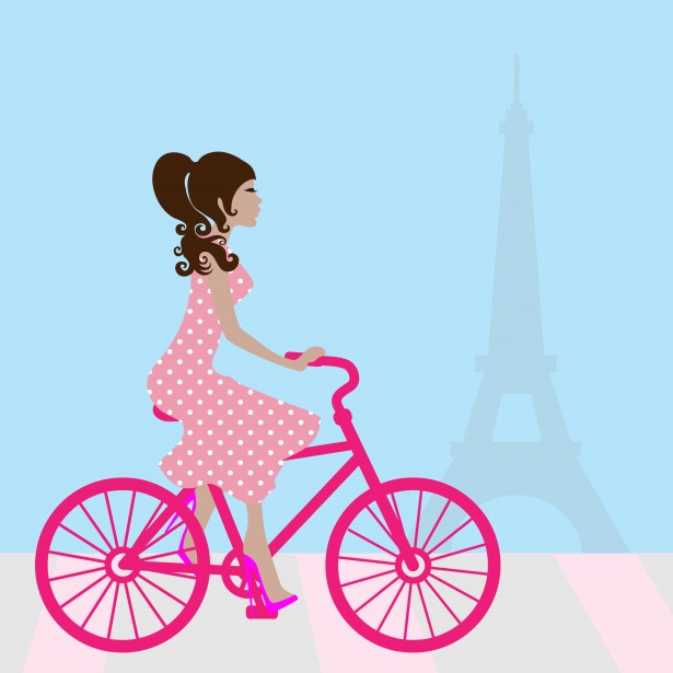 Cycling clipart girl paris. In free stock photo