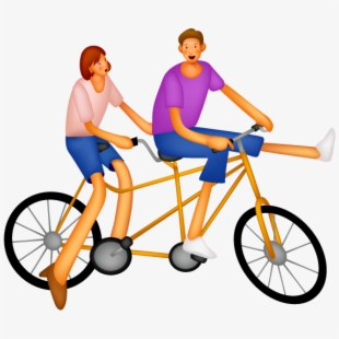 Bicycle double people on. Cycling clipart small bike
