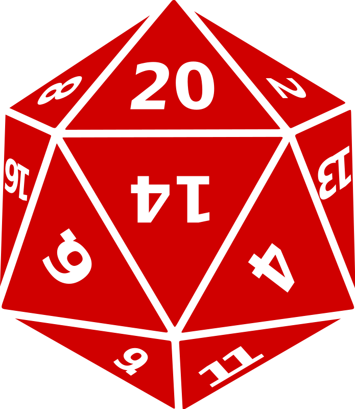 d20 clipart black and white