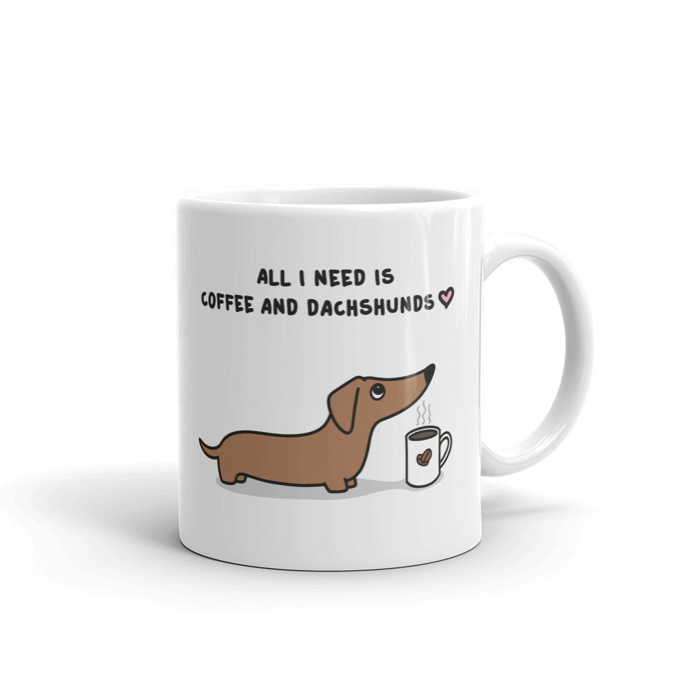 Coffee and mug give. Dachshund clipart brown dachshund