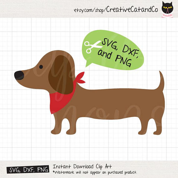 Svg files for cricut. Dachshund clipart dxf