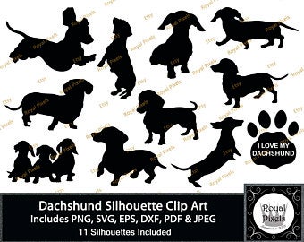 Svg etsy . Dachshund clipart profile