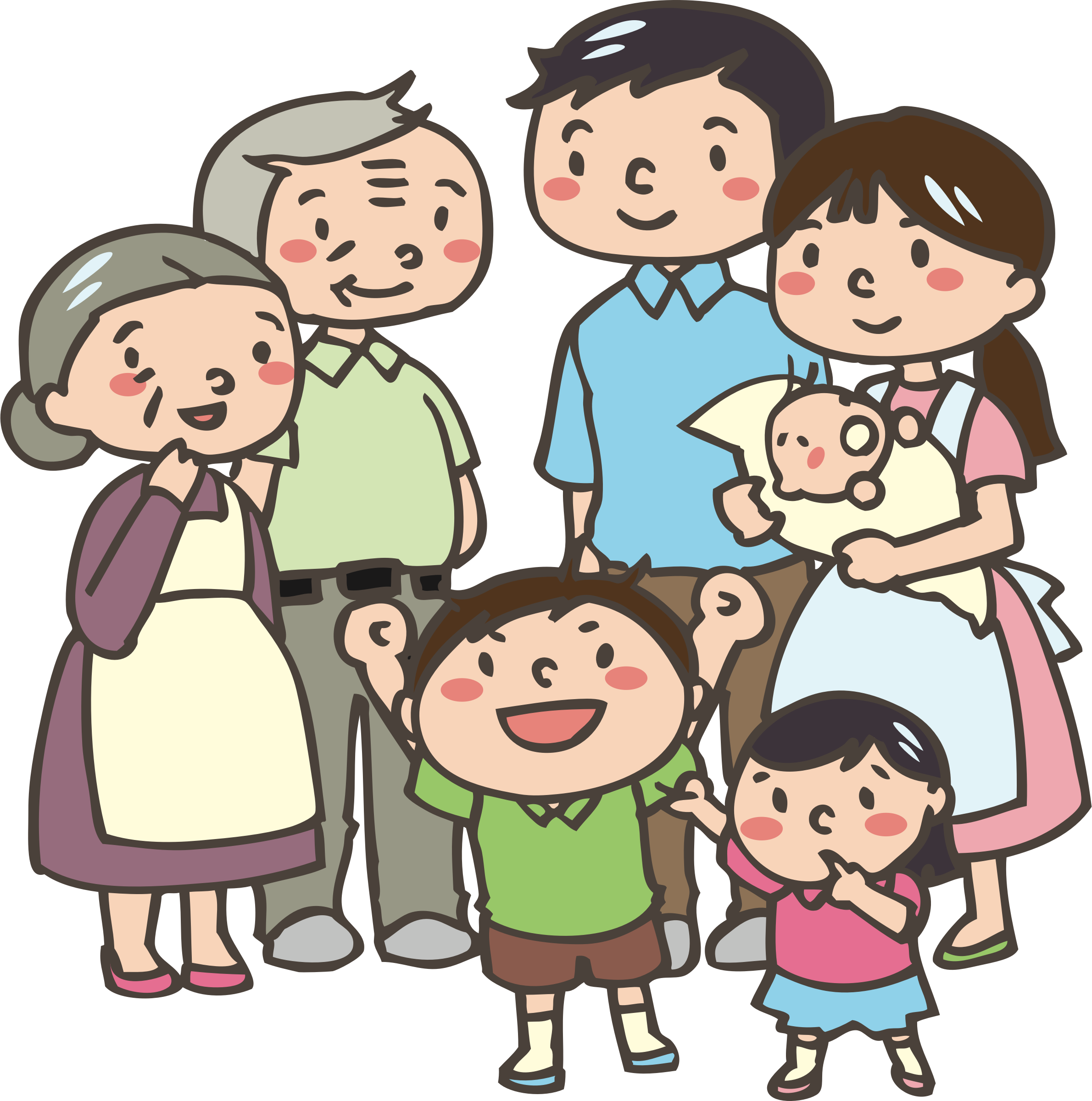 Multigenerational big image png. Father clipart family 2