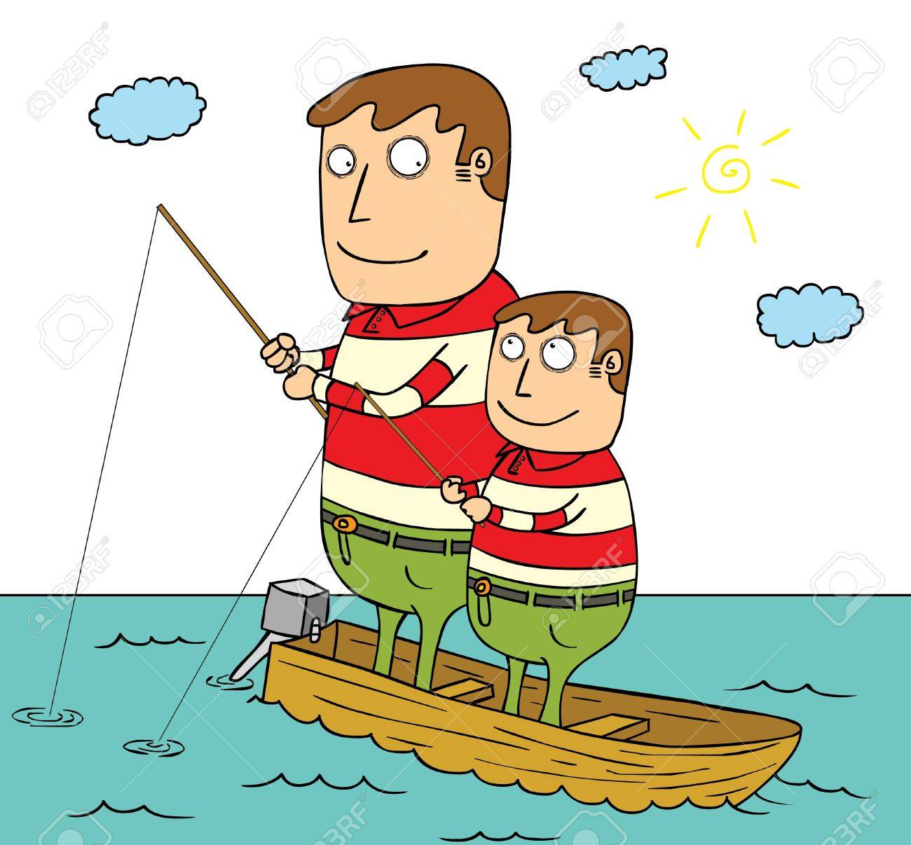 dad clipart fishing