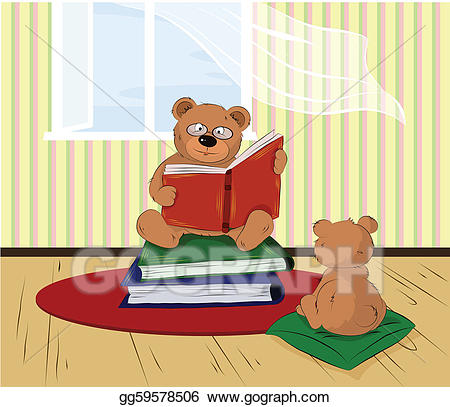Dad clipart home reading. Vector illustration eps gg