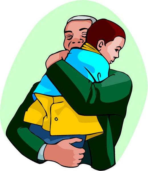 dad clipart hugging