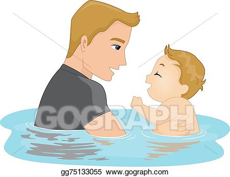 dad clipart swimming