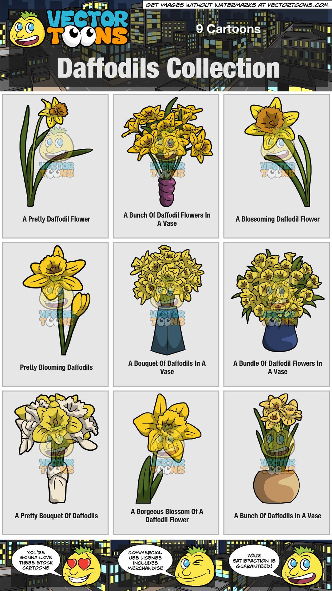 Daffodils collection . Daffodil clipart bunch
