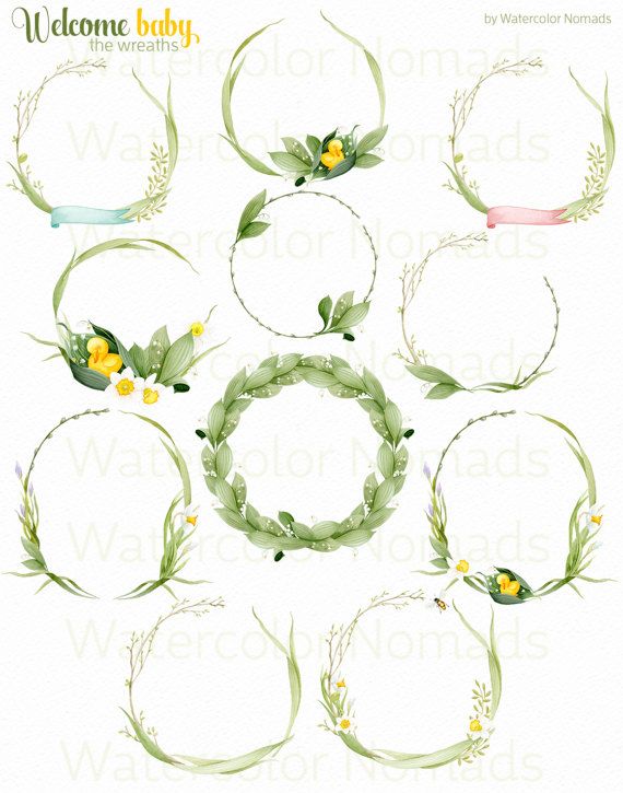 Daffodil clipart wreath. Spring watercolor flowers lilly