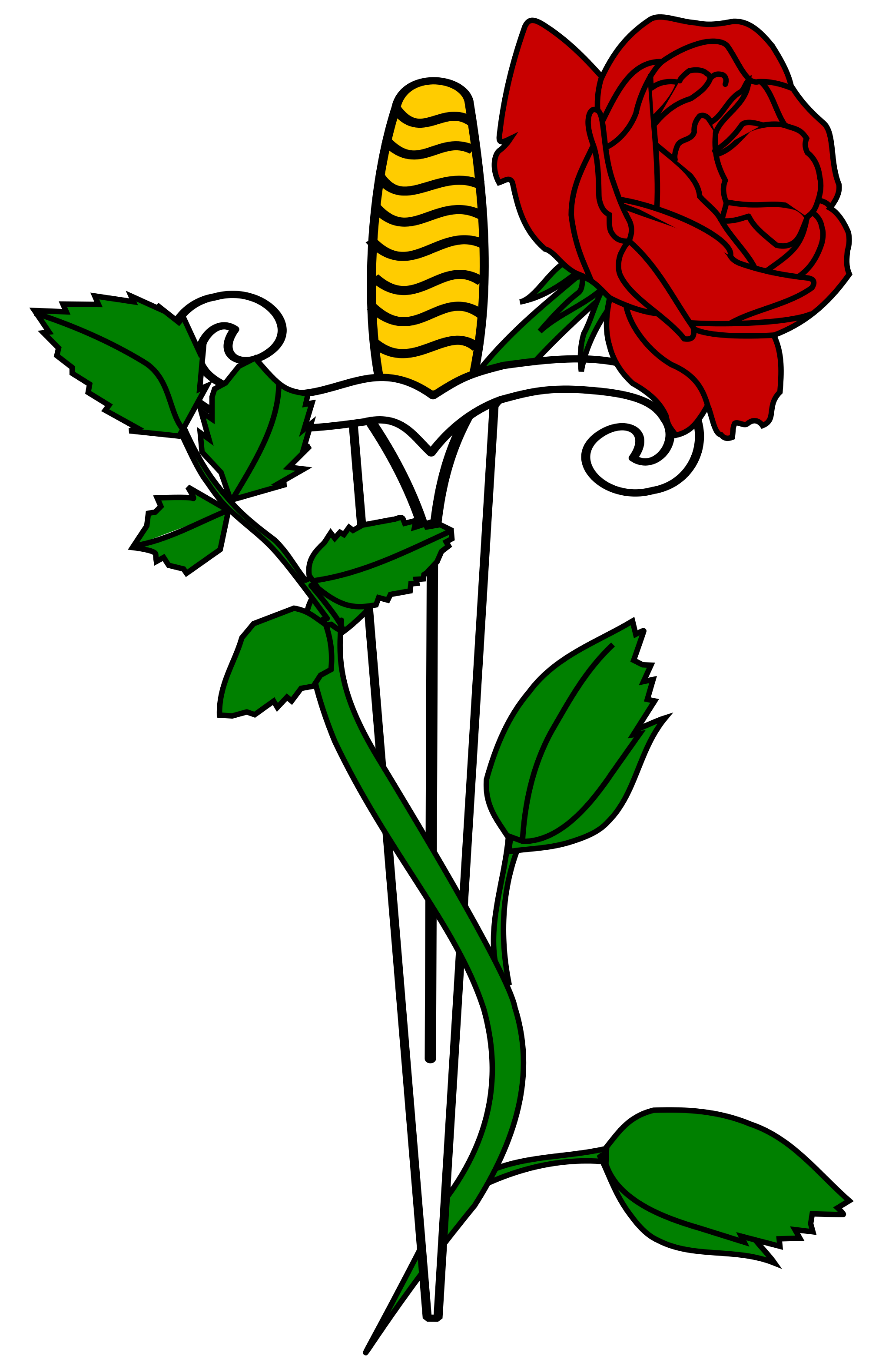 dagger clipart rose