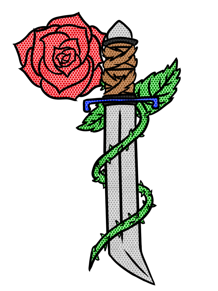 dagger clipart rose