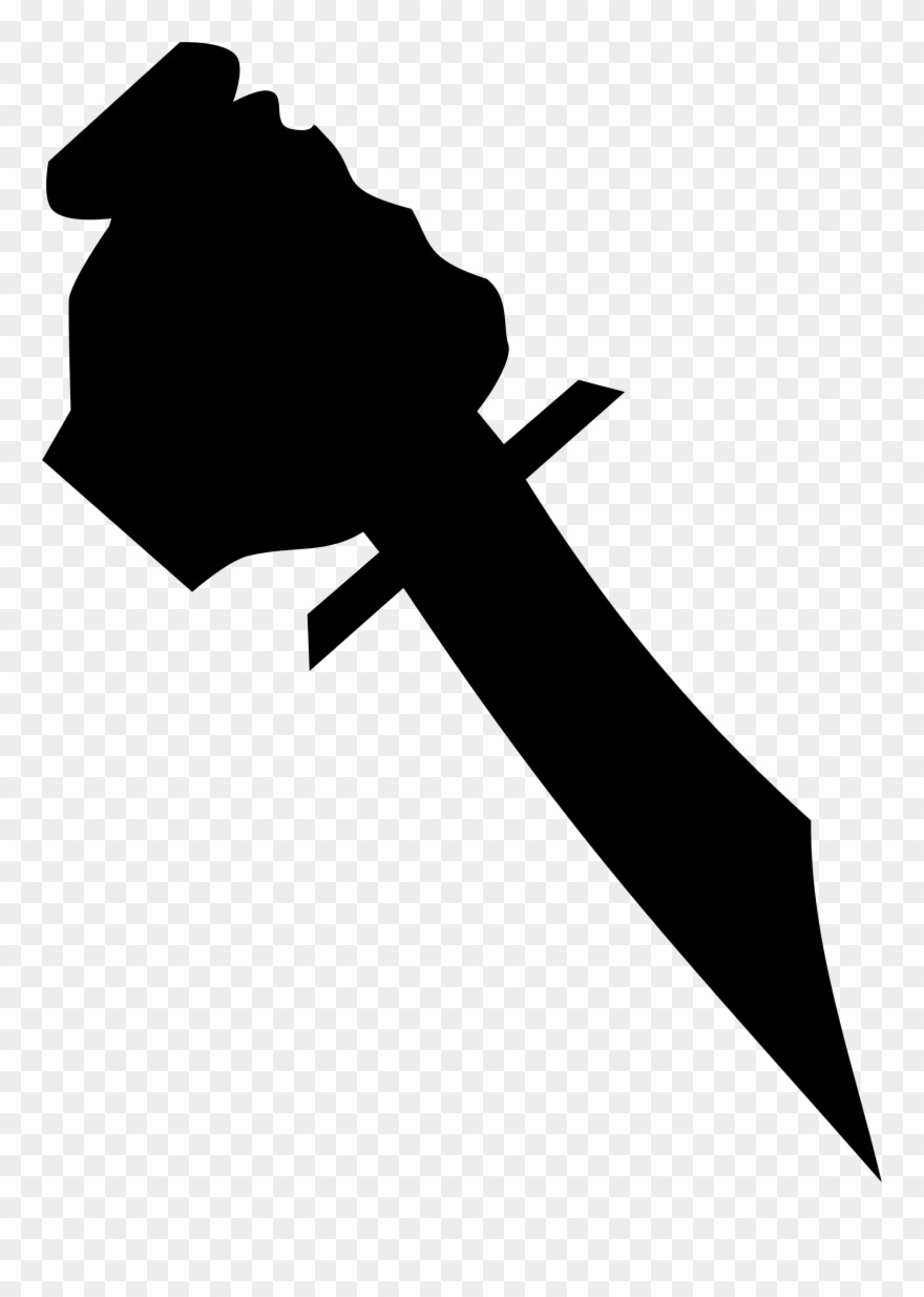 Dagger clipart stab. Silhouette knife stabbing logo