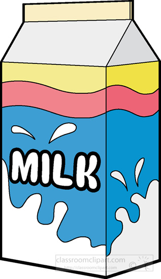 Cartoon of milk quart. Dairy clipart
