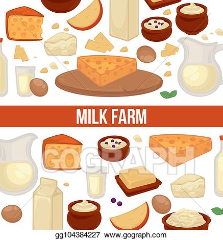 Dairy clipart farm product. Eps vector milk promo